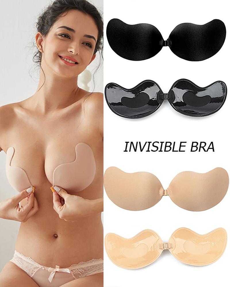 

Mango Shape Silicone Lift Up Adhesive Invisible Cover Bra Pad Strapless Breast Petals, Nude