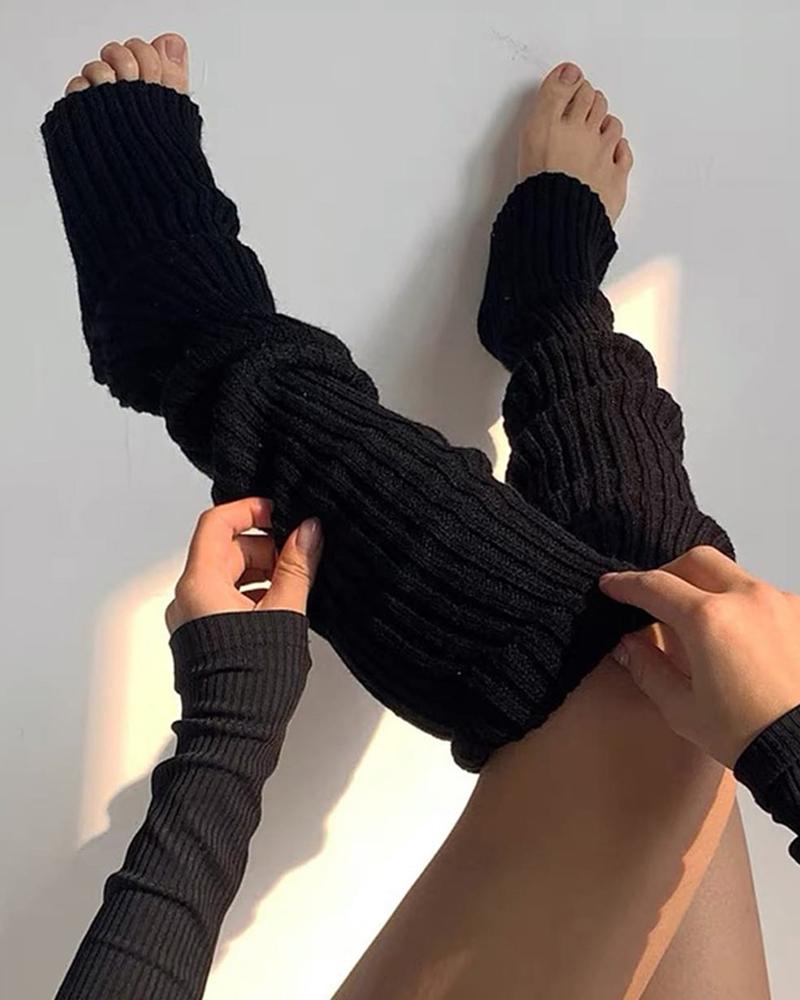 

1Pair Thermal Winter Leg Warmers, Black