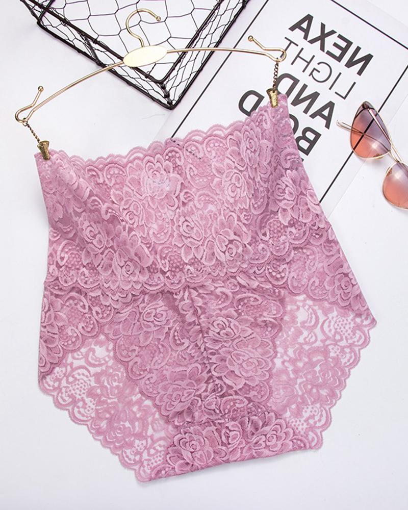 

Lace High Waist Skinny Panties, Purple