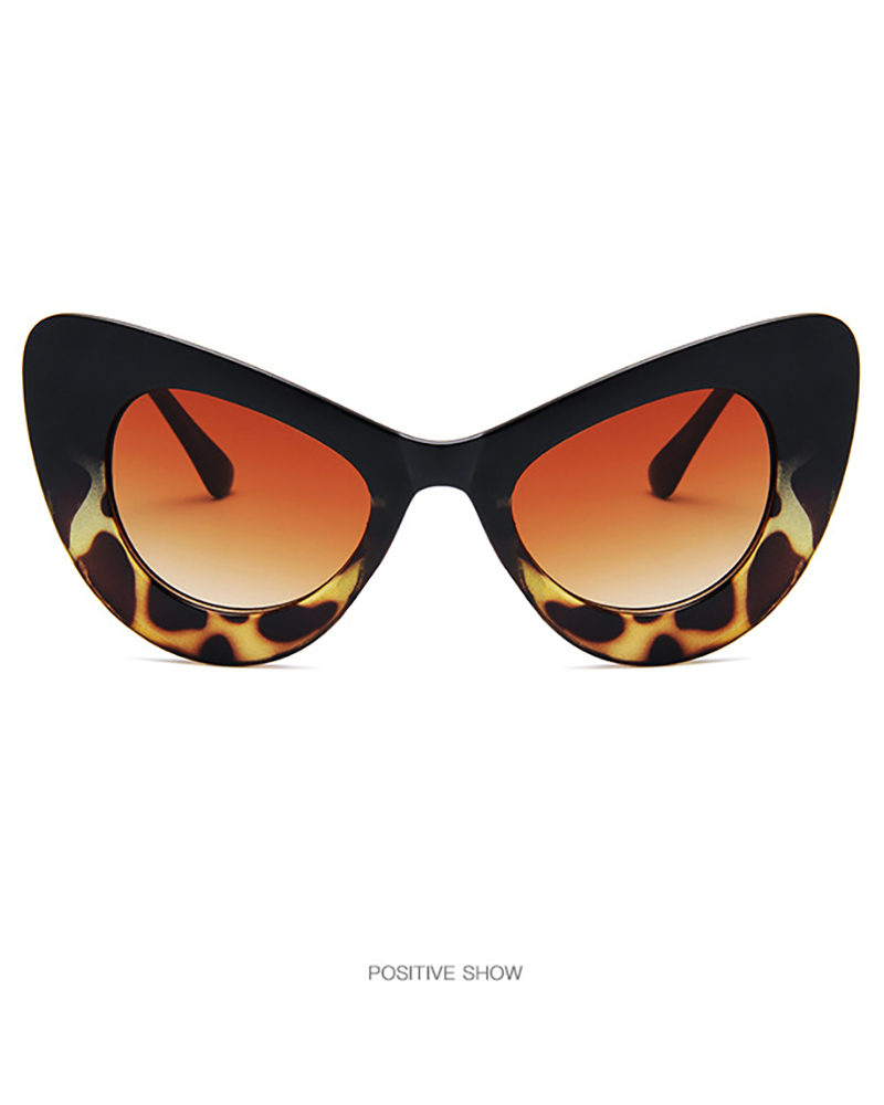 

1Pair Cat Eye Frame Vintage Sunglasses, Leopard