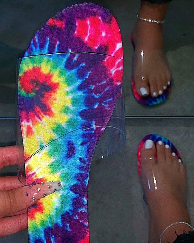 

Casual Open Toe Flat Sandals, Multicolor