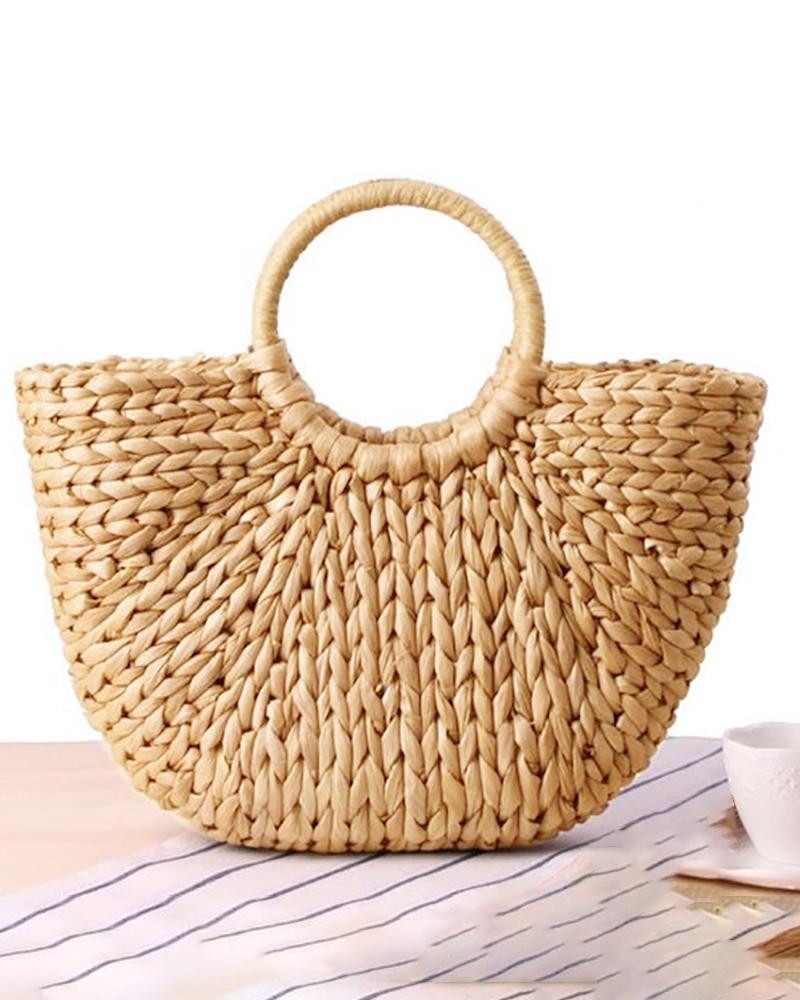 

Women Satchel Bag With Ring Handle, Khaki