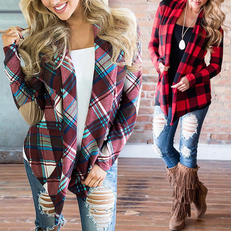 

Plaid Print Long Sleeve Casual Cardigans, Multicolor