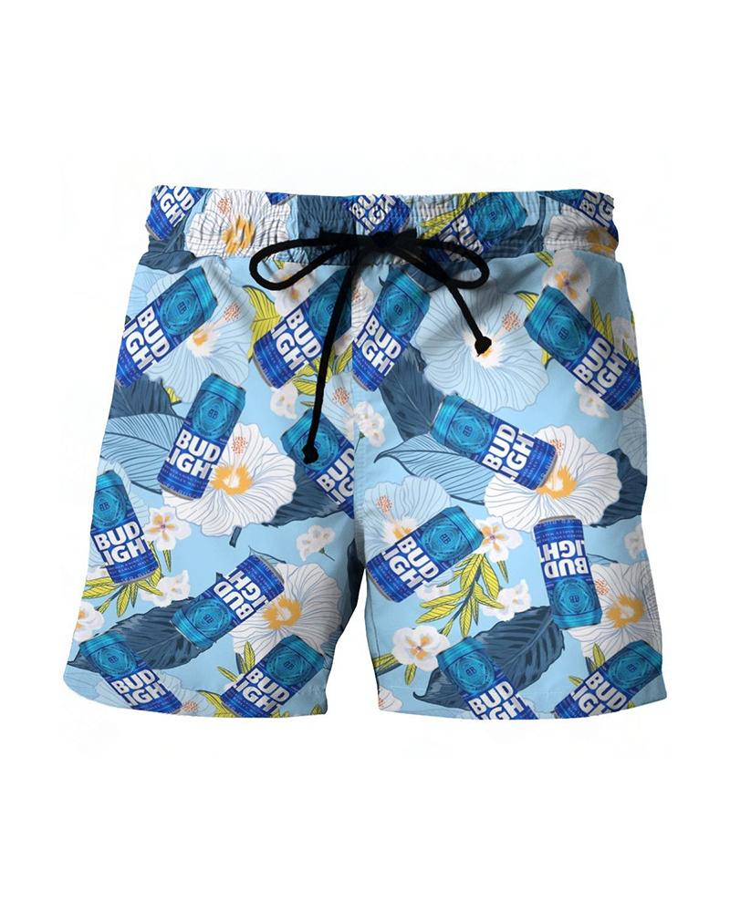 

Soda Patterns 3D Printing Drawstring Couple Shorts, Multicolor