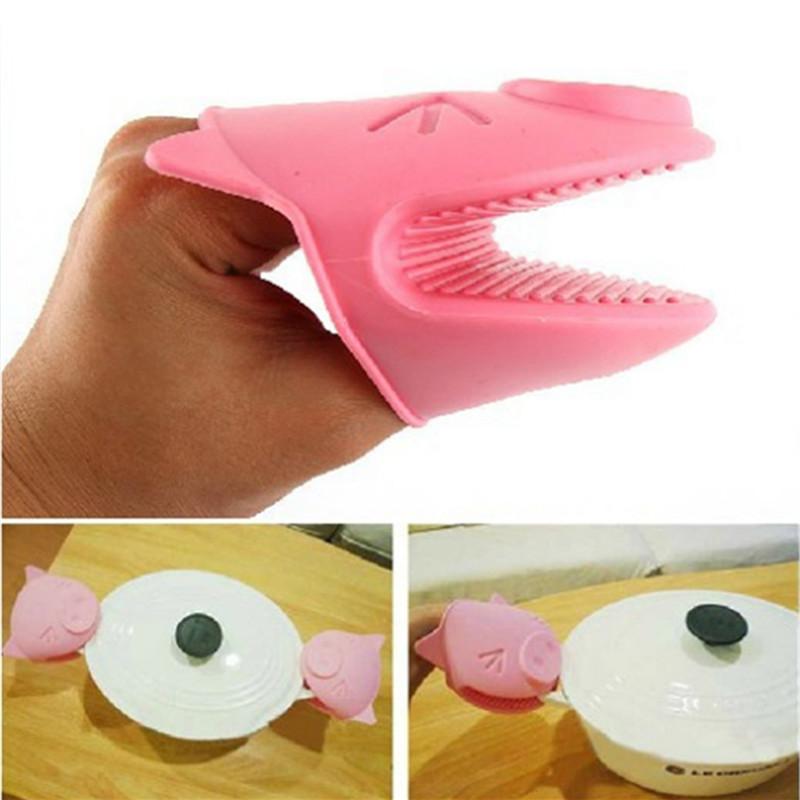

1Pcs Cartoon Pig Glove Quality Silicone Kitchen Microwave Oven Temperature Insulated Gloves, White