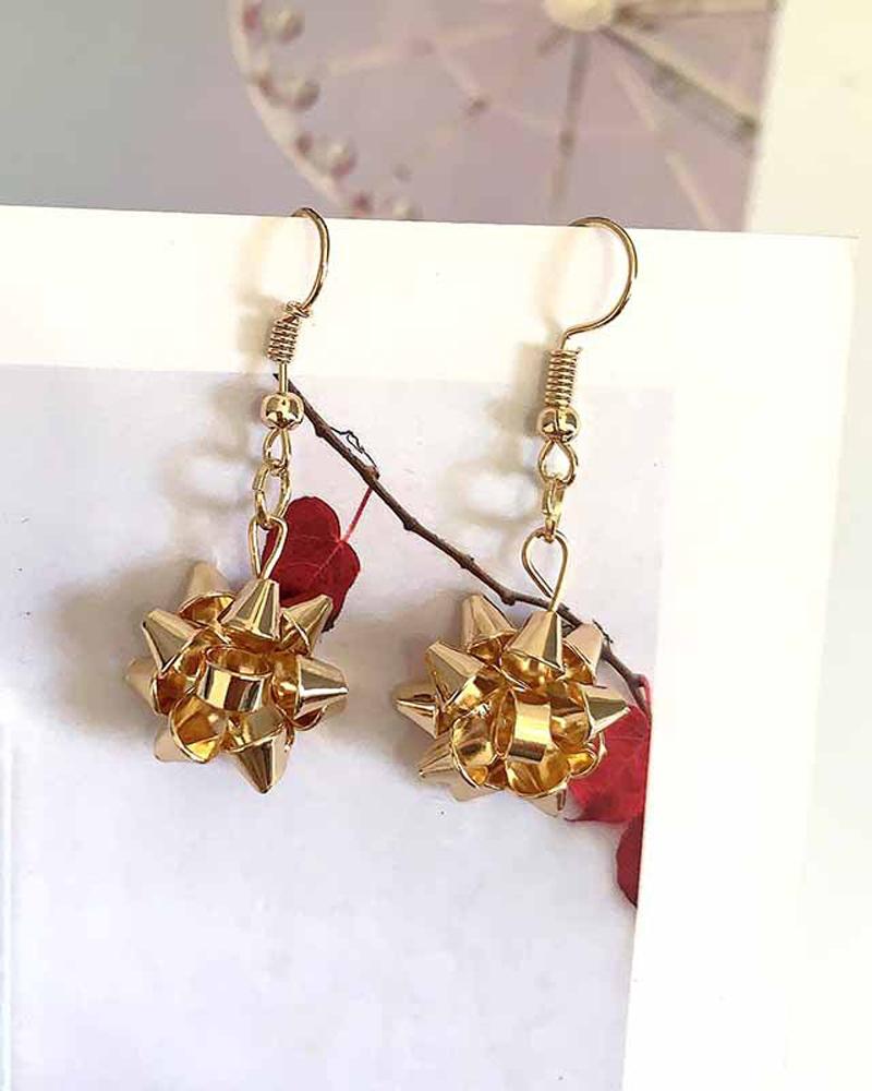 

1Pair Christmas Drop Earrings, Gold