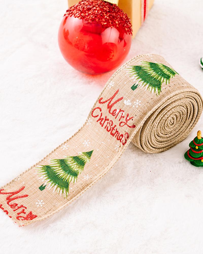 

Christmas Star Tree Letter Socks Pattern Gift Ribbon Decoration, Style4