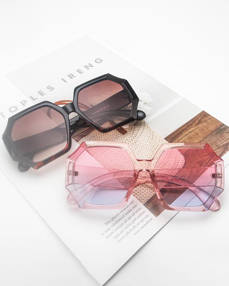 

1Pair Geometric Asymmetrical Trendy Street Sunglasses, Clear