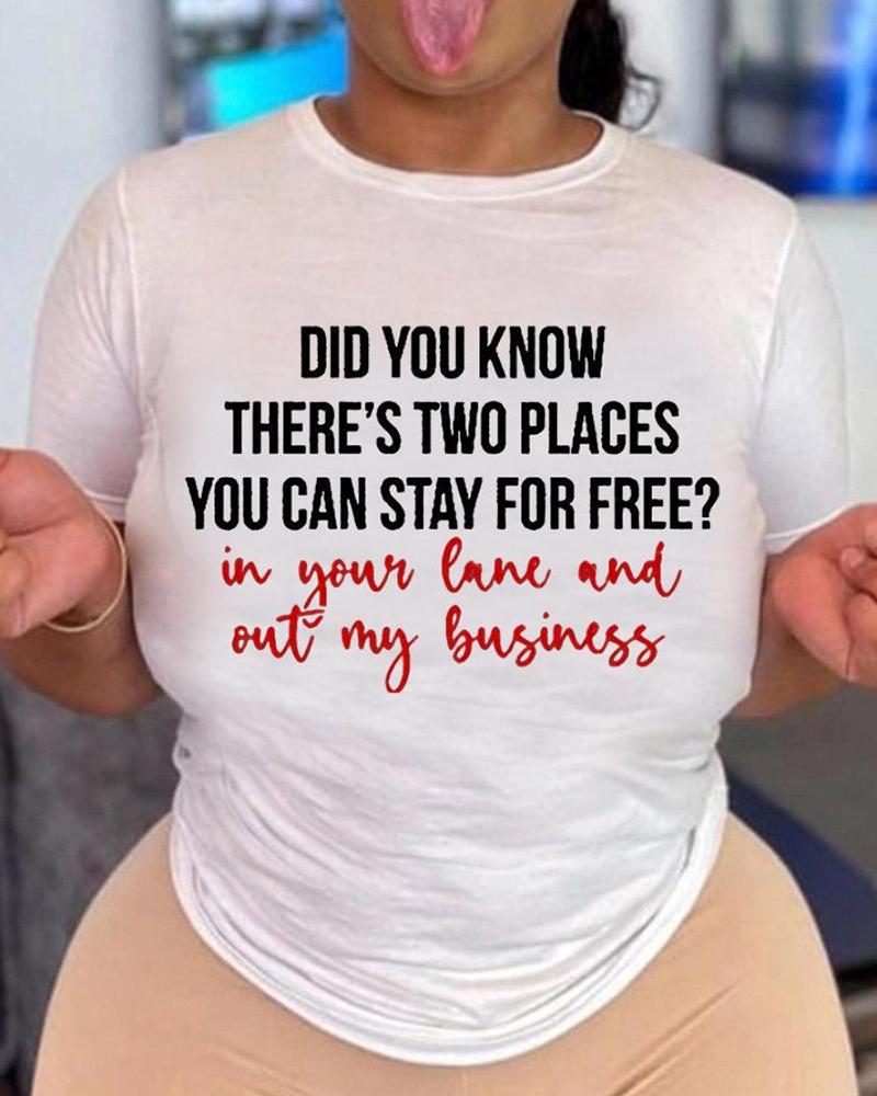 

Plus Size Slogan Print Short Sleeve T-shirt, White