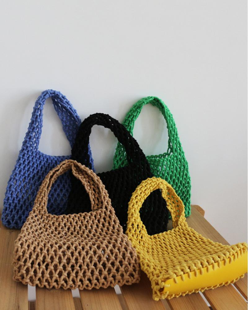 

Crochet Hollow Out Beach Handbag, Khaki