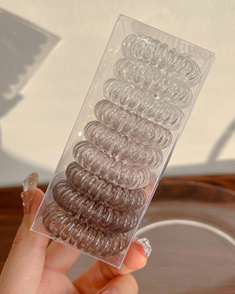 

9PCS Elastic Spiral Phone Cord Hair Tie, Style7