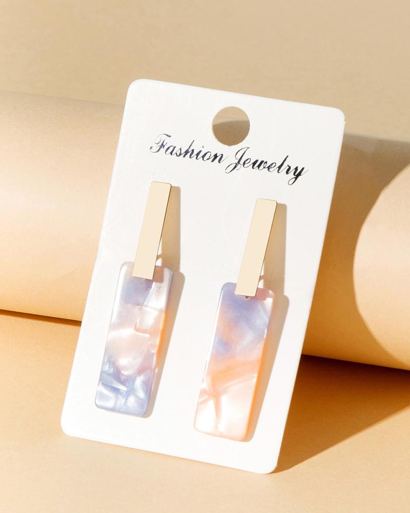 

1Pair Marble Geometric Pattern Earrings, Style4