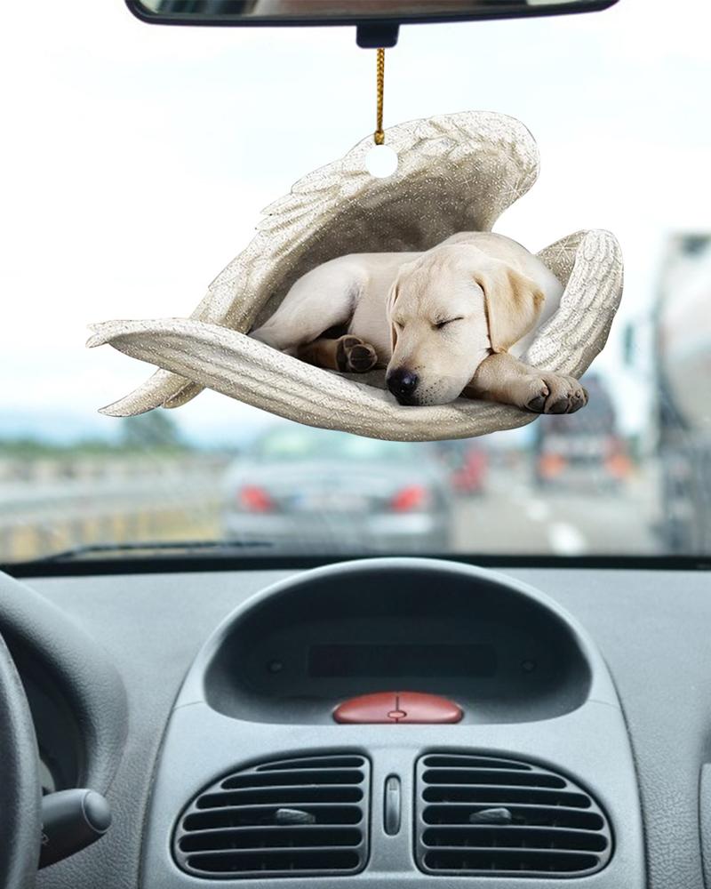 

White Angel Wing Sleeping Dog Decorative Ornament, Style3