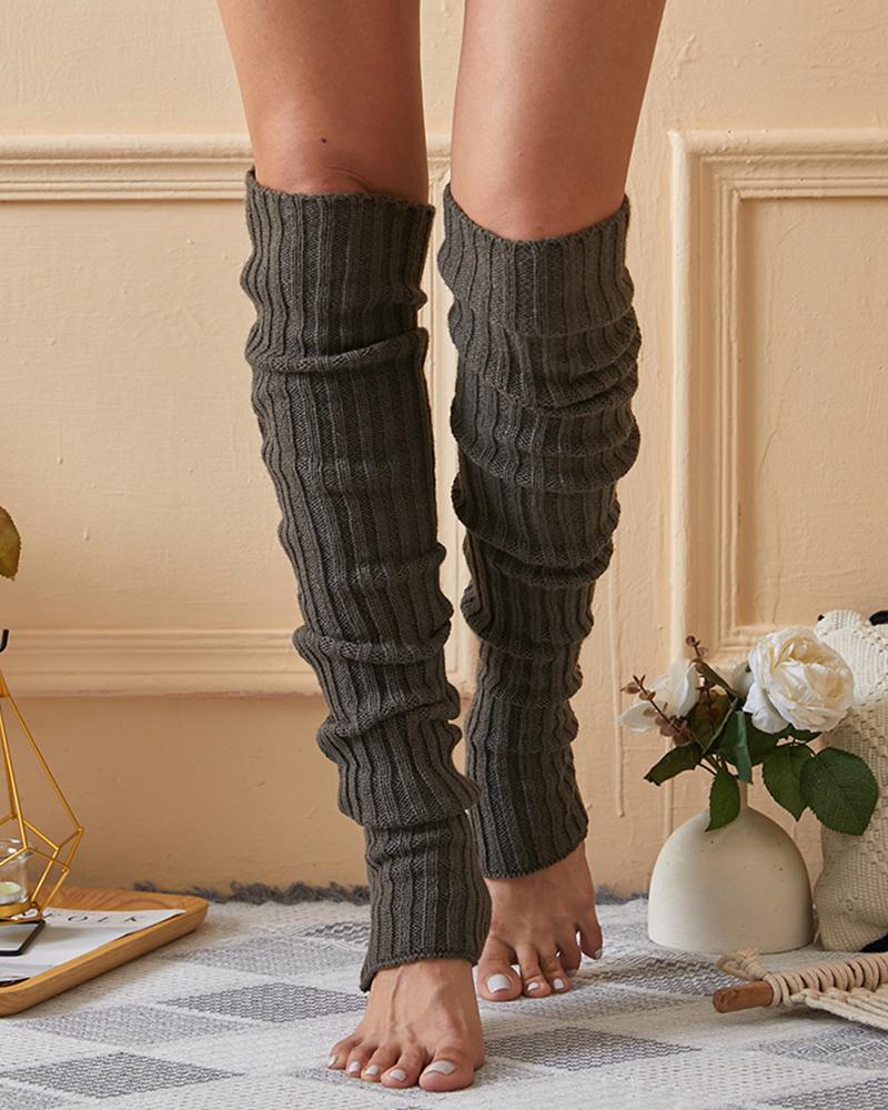 

Over The Knee High Knit Long Socks, Gray