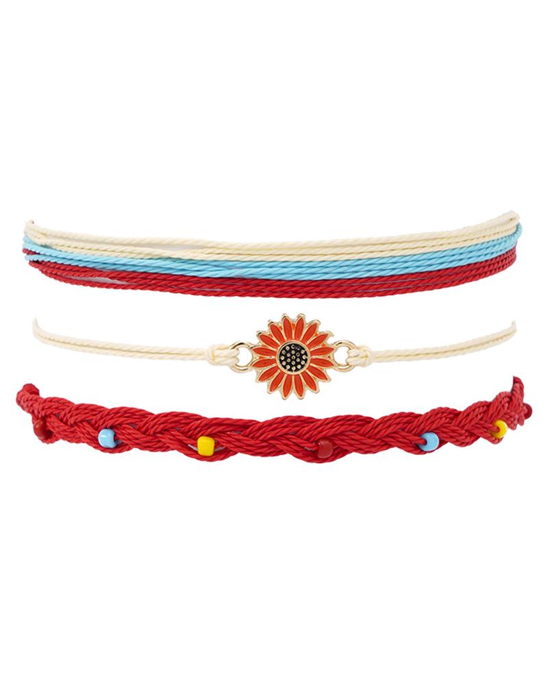 

3/4PCS Sunflower Turtle Decor Bracelet, Style2