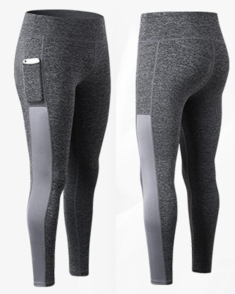 

Pocket Design High Waist Butt Lift Leggings, Gray
