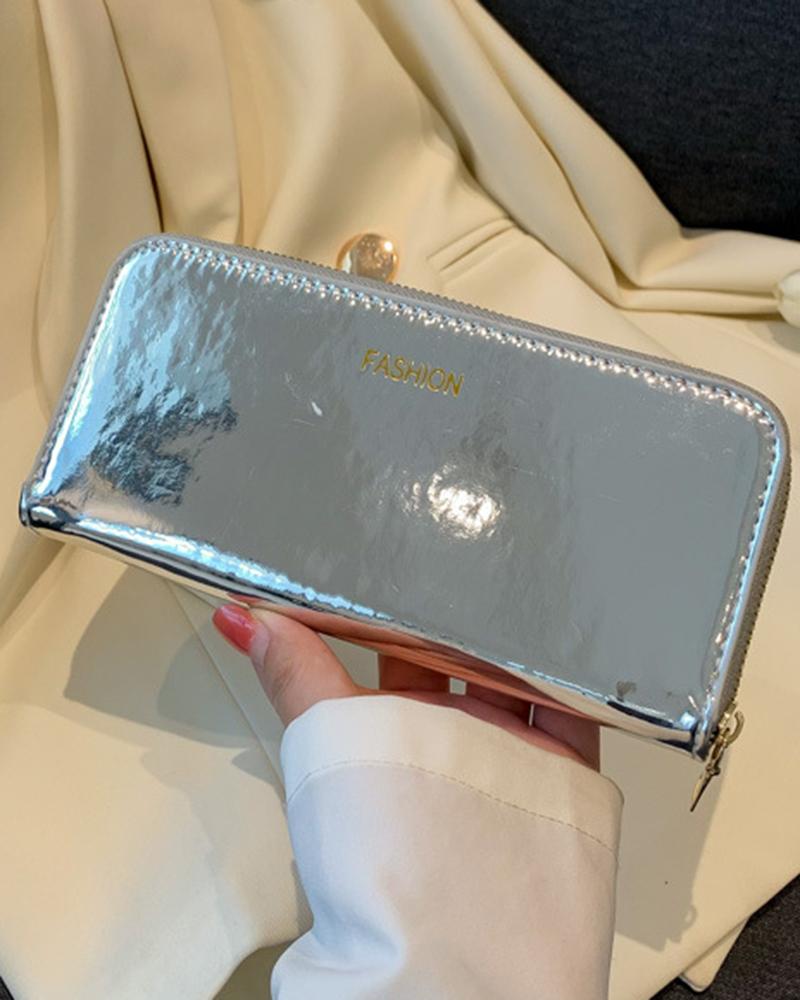 

Multifunctional Zipper Design Purse Phone Clutch Bag, Silver
