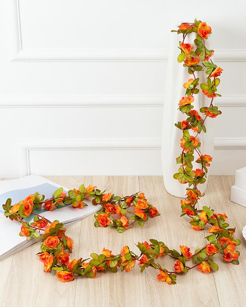 

Fake Rose Vine Flowers Plants Artificial Flower Hanging Rose, Orange