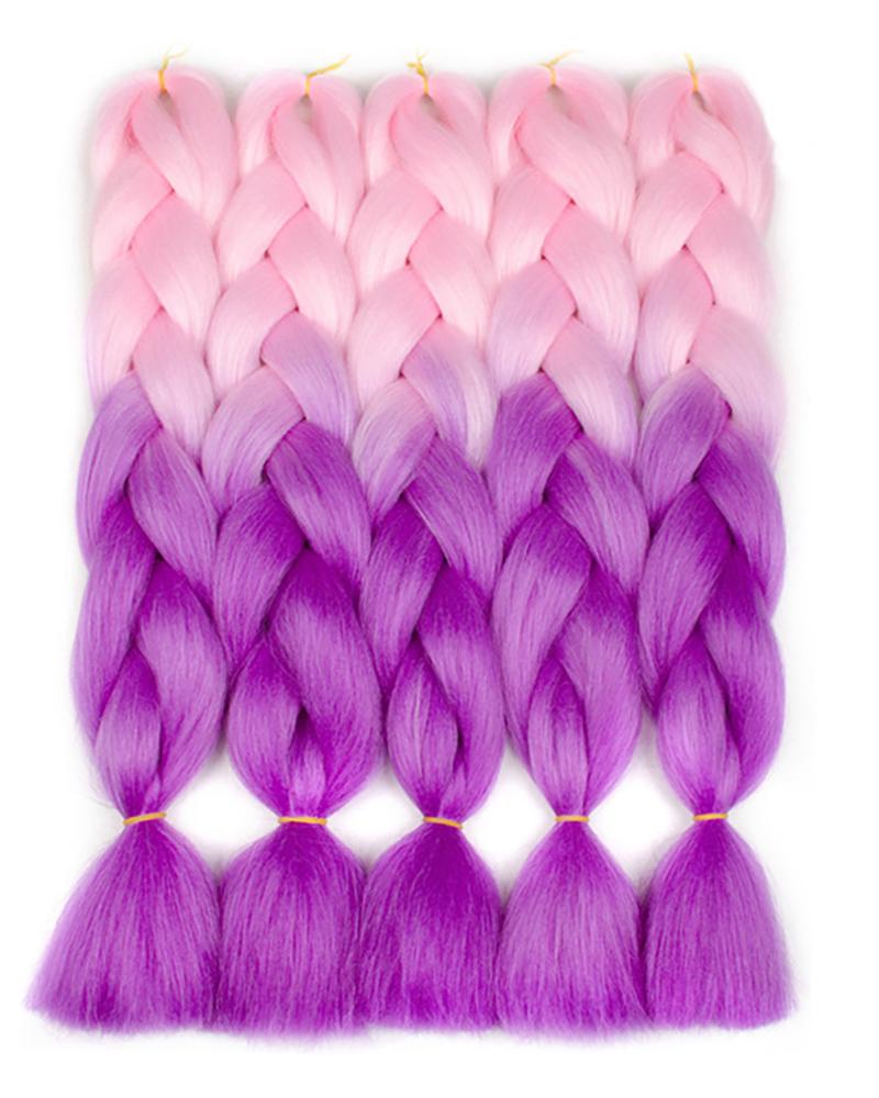 

24inch Crochet Hair Braids Jumbo Box Braids Ombre Synthetic Hair Braiding Hair 1PC, Purple