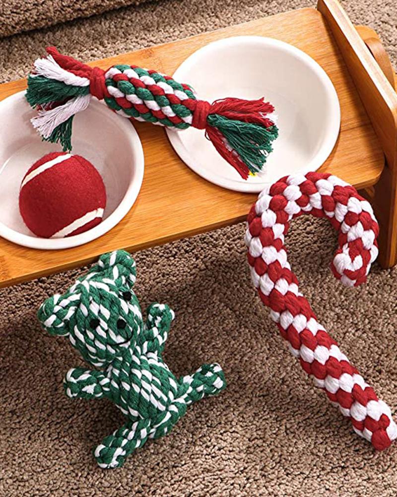 

4PCS Christmas Dog Chewing Toys Set, Style1