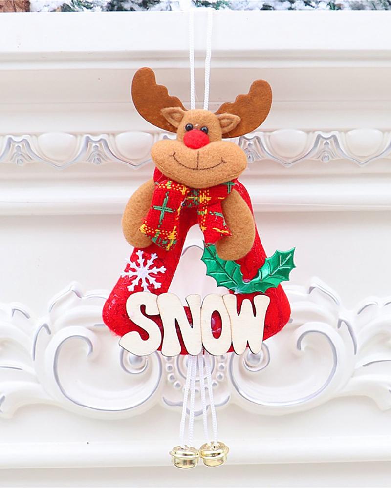 

Christmas Jingle Bells Santa Claus Door Wall Letter Pendant Tree Ornaments Hanging Festival Supplies Decor, Style3
