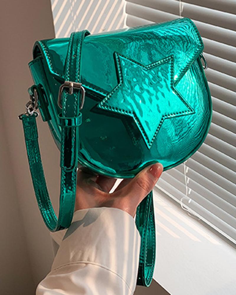 

Star Flap Shoulder Bag, Green