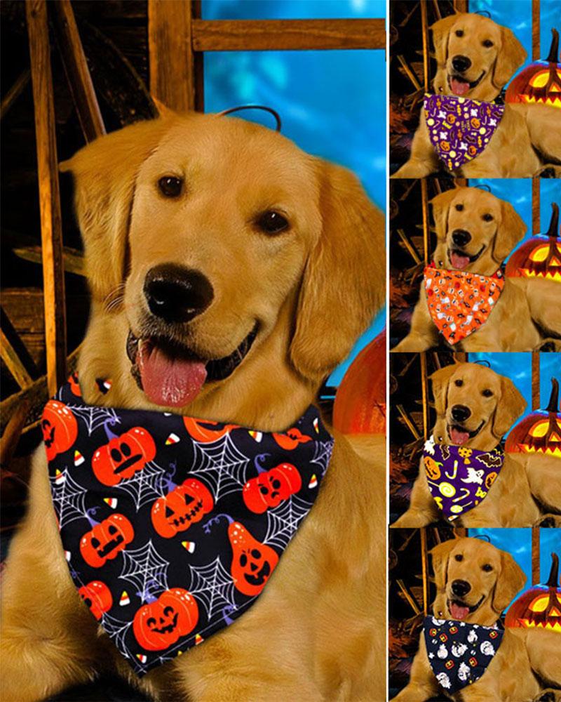 

Halloween Dog Bandanas Pet Costumes Scarf Neckerchief Drool Bibs Pet Dog Cat Accessories, Style3