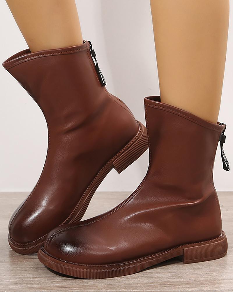 

Zipper Design Ombre Martin Boots, Brown