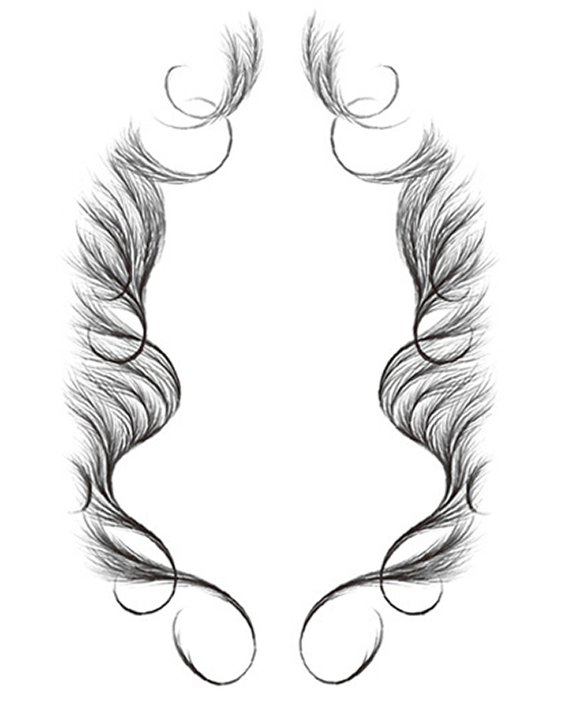 

Fake Edges Curly Baby Hair Tatto Stickers, Style2