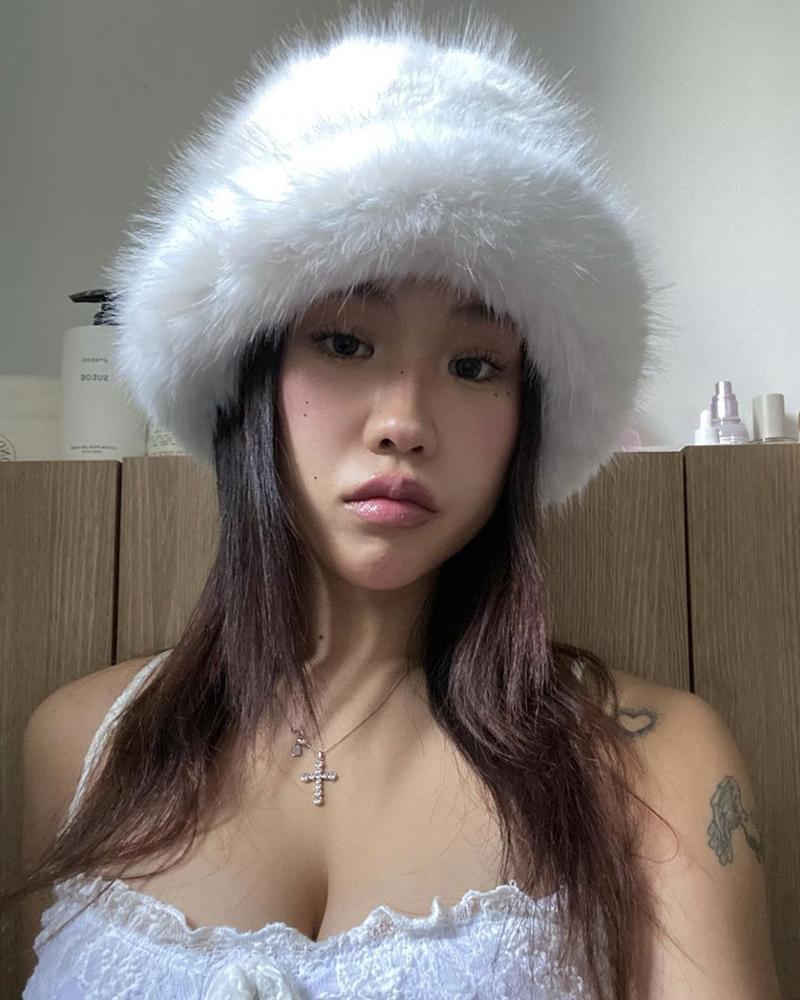 

Faux Fur Fluffy Winter Thermal Bucket Hat, White