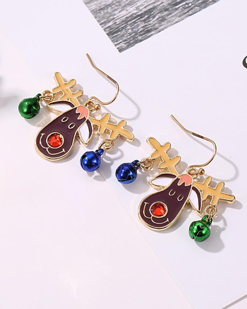

Christmas Moose / Bell / Gift Pattern Drop Earring, Style1