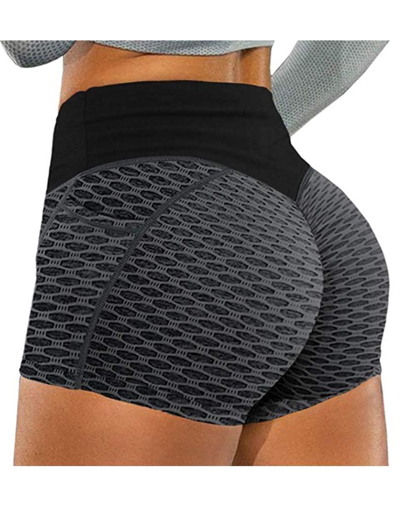 

Fishnet High Waist Skinny Sport Short Pants, Black