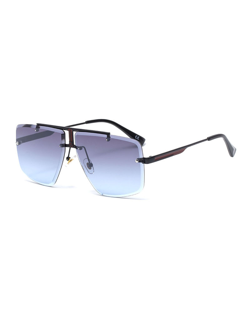 

Colorblock Square Frame Anti-uv Sunglasses, Blue
