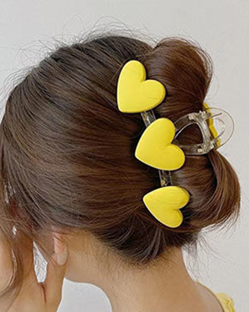 

Heart Pattern Hair Claw, Yellow