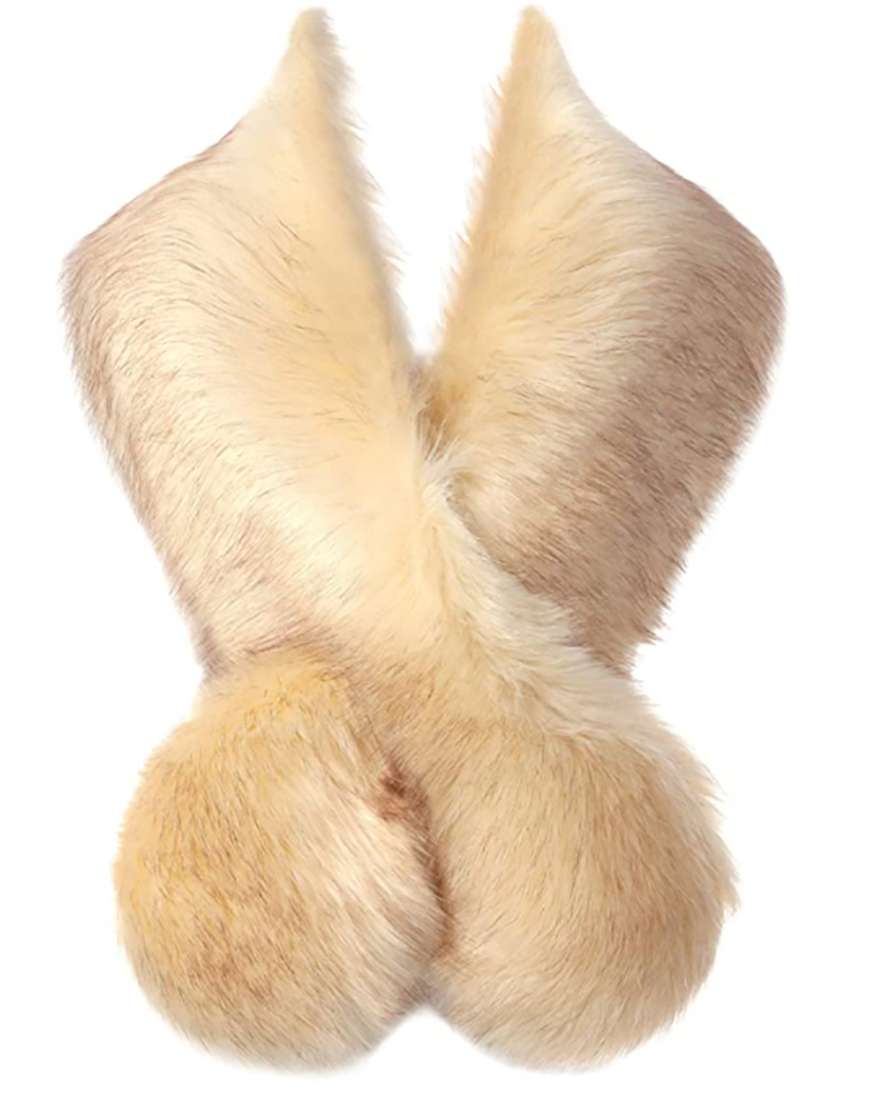 

Sleeveless Cape Design Faux Fur Coat, Apricot