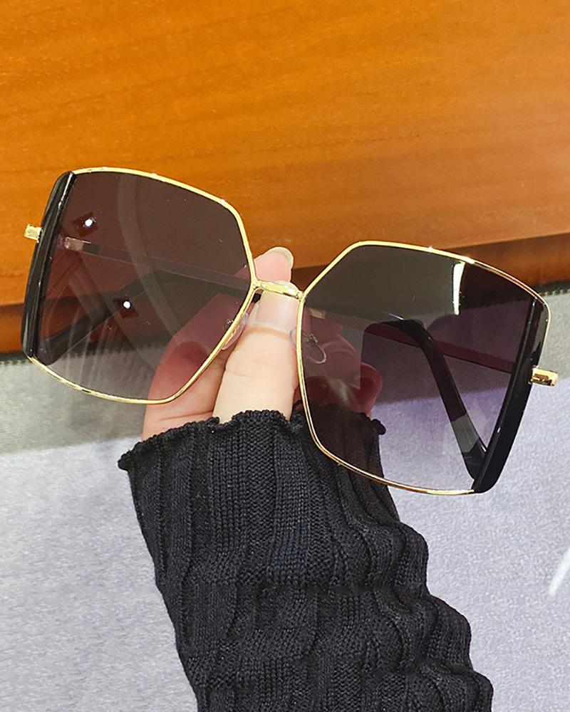 

1Pair Metal Square Frame Tinted Sunglasses, Style1
