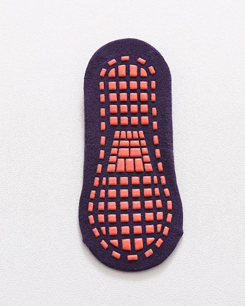 

1Pair Floor Socks Silicone Non Slip Socks, Dark purple