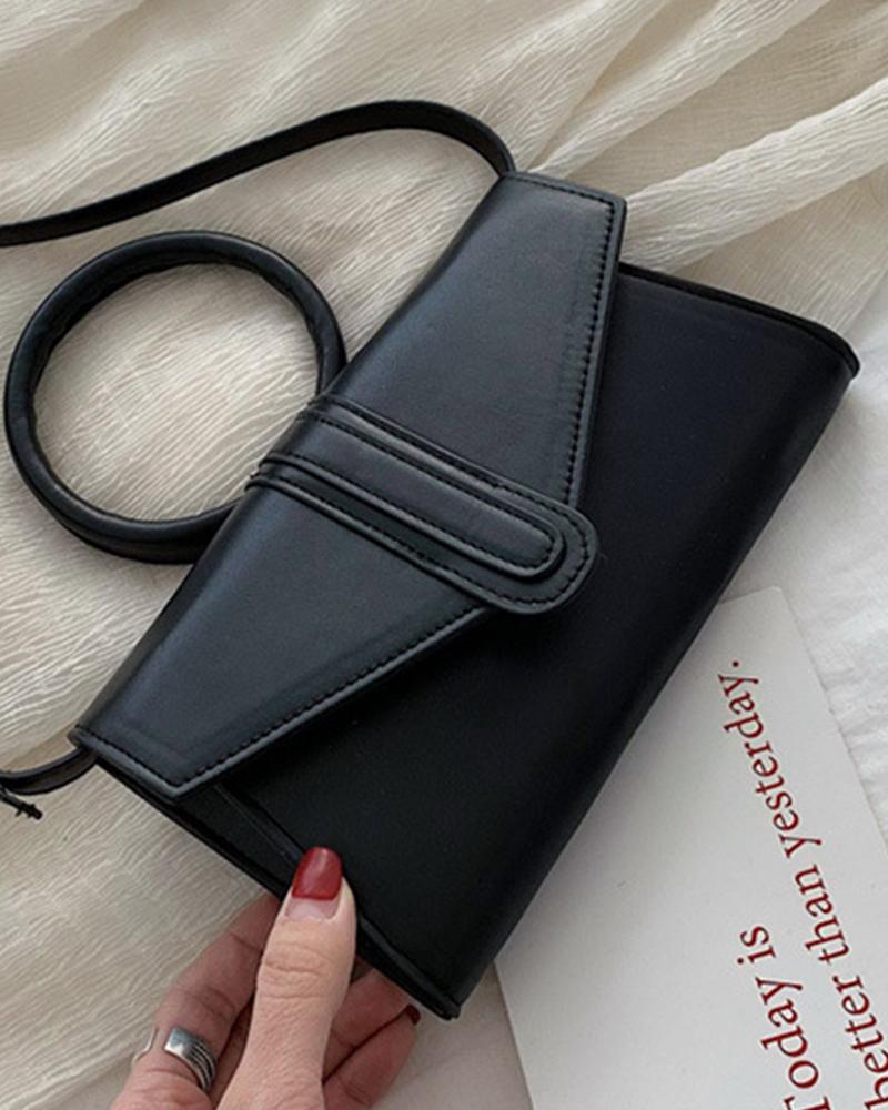 

Flap Crossbody Bag With Handle, Black