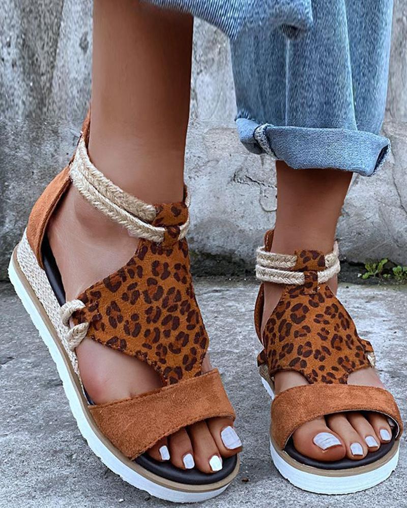 

Braided Peep Toe Wedge Sandals, Brown