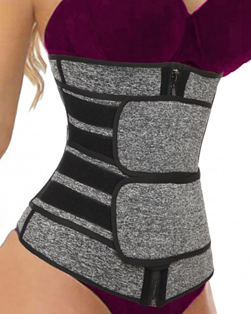 

Waist Trainer Corset Neoprene Sweat Belt Tummy Slimming Sport Shapewear Breathable Belly Fitness Modeling Strap Shaper, Gray