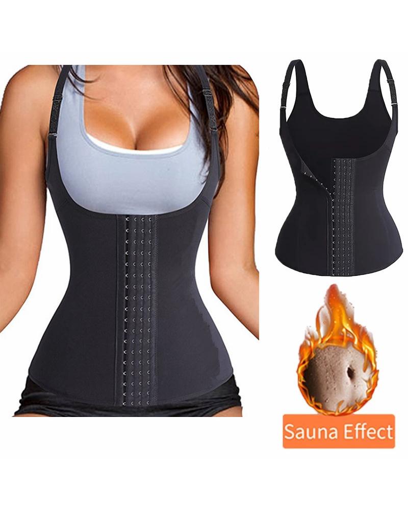 

Waist Trainer Shapewear Compression Vest Tummy Control Postpartum Sports Fitness Body Shaper, Black