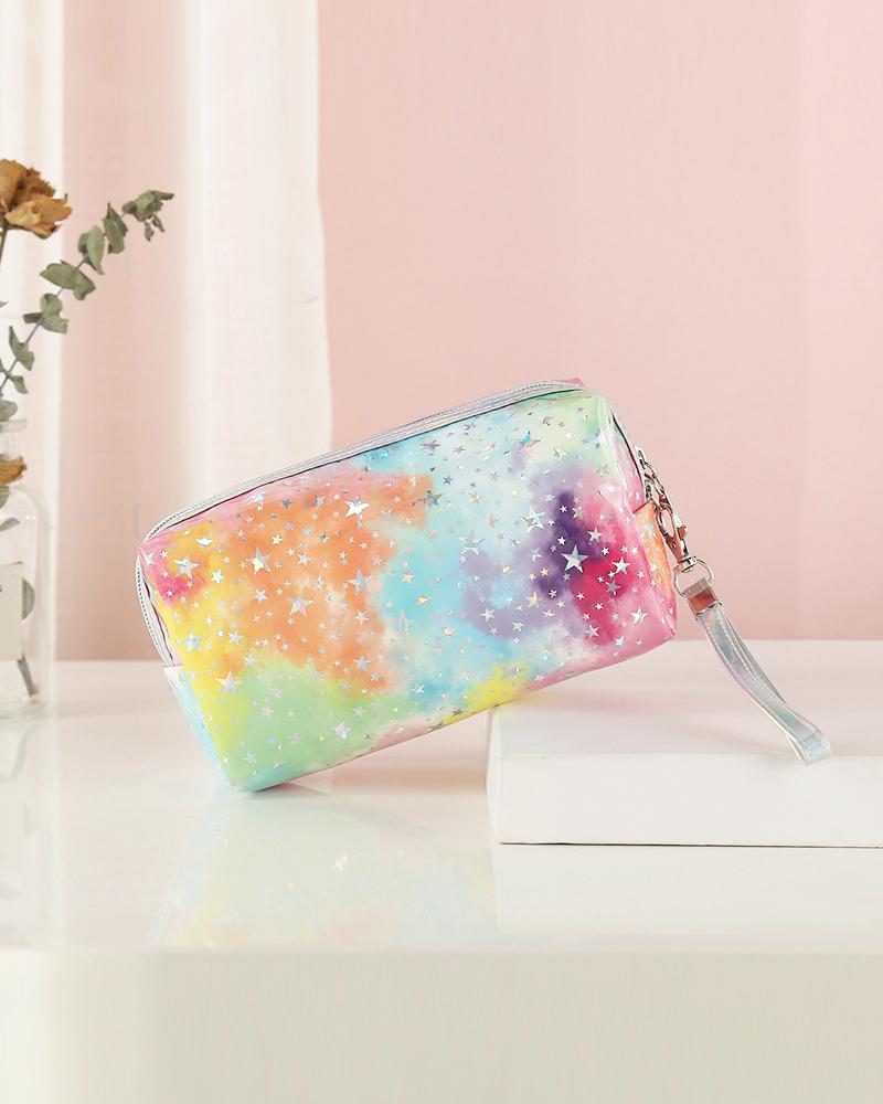 

Galaxy Print Makeup Bag Portable Cosmetic Beauty Travel Pouch Multifunctional Case Toiletry Organizer, Multicolor