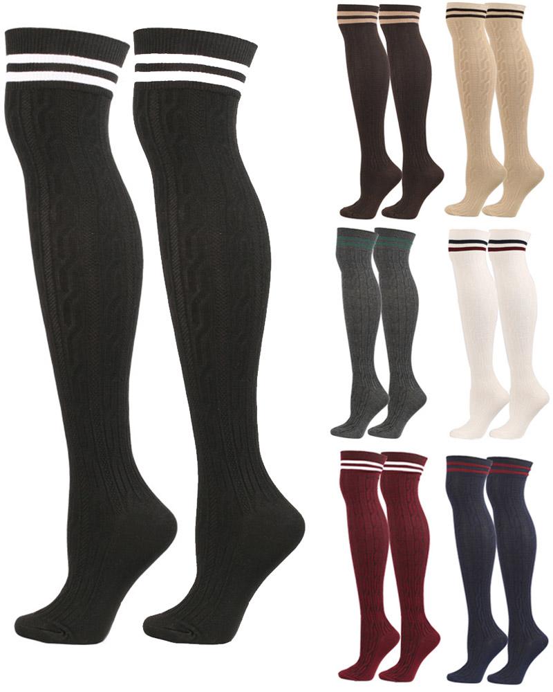 

1Pair Thigh High Cable Knit Leg Warmers Long Boot Socks, Style1