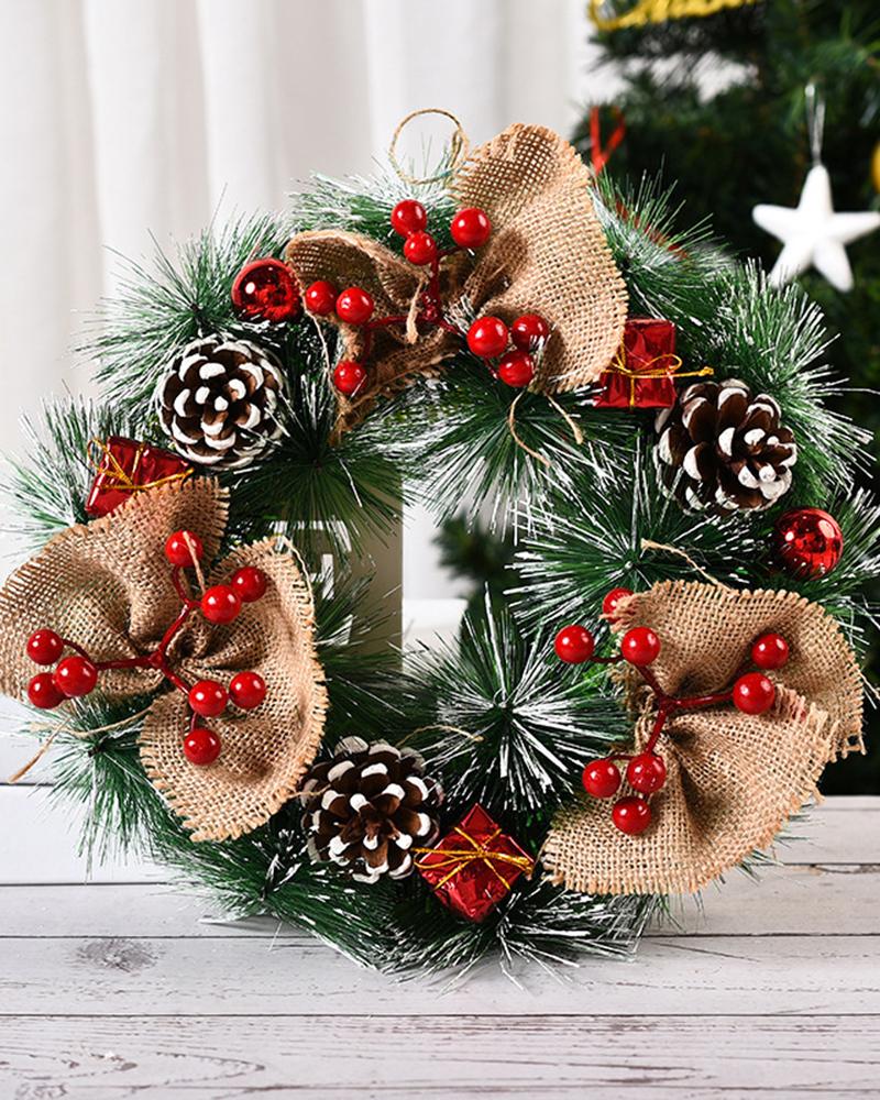 

Christmas Wreaths Front Door Winter Wreath Bowknot Decor Floral Branches Indoor Outdoor Decorations, Style3