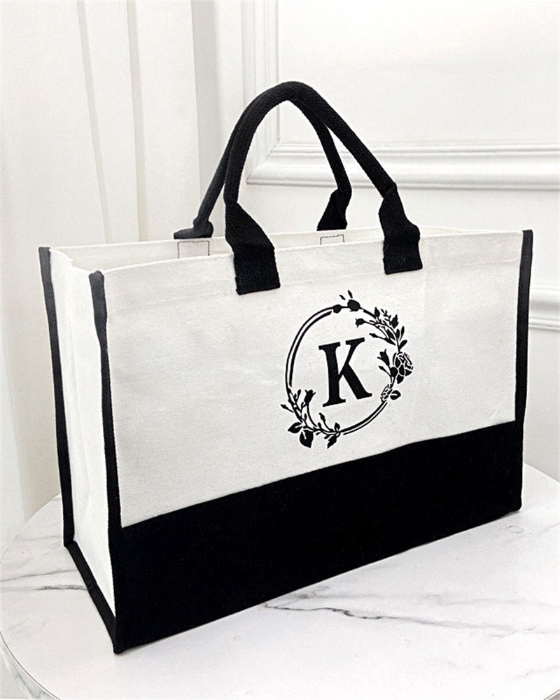 

Letter Print Large Capacity Tote Bag, Style5