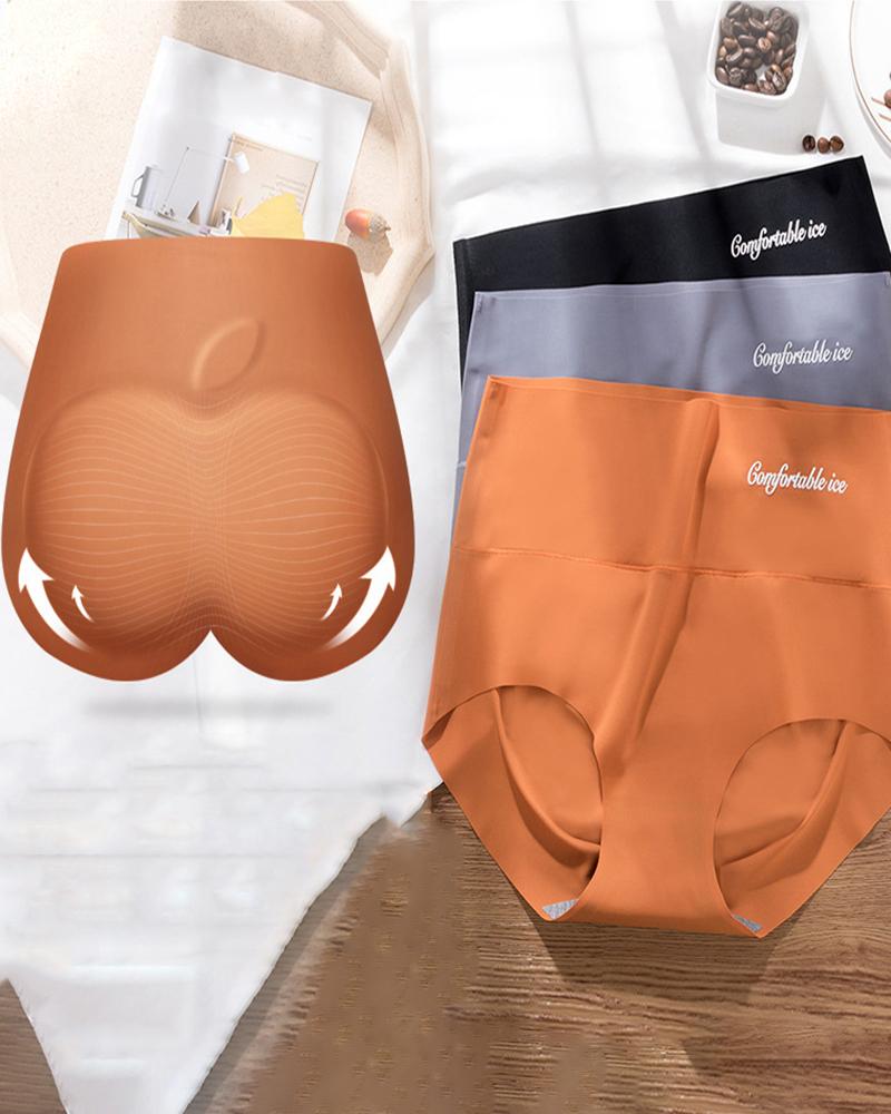 

Ice Silk Seamless Underpants High Waist Cooling Panty, Orange