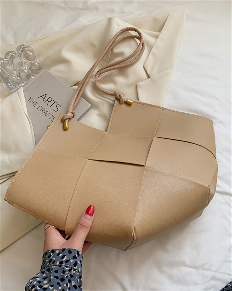

Asymmetrical Design Tote Bag, Khaki