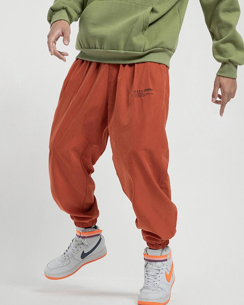

Solid Loose Harem Pants, Orange