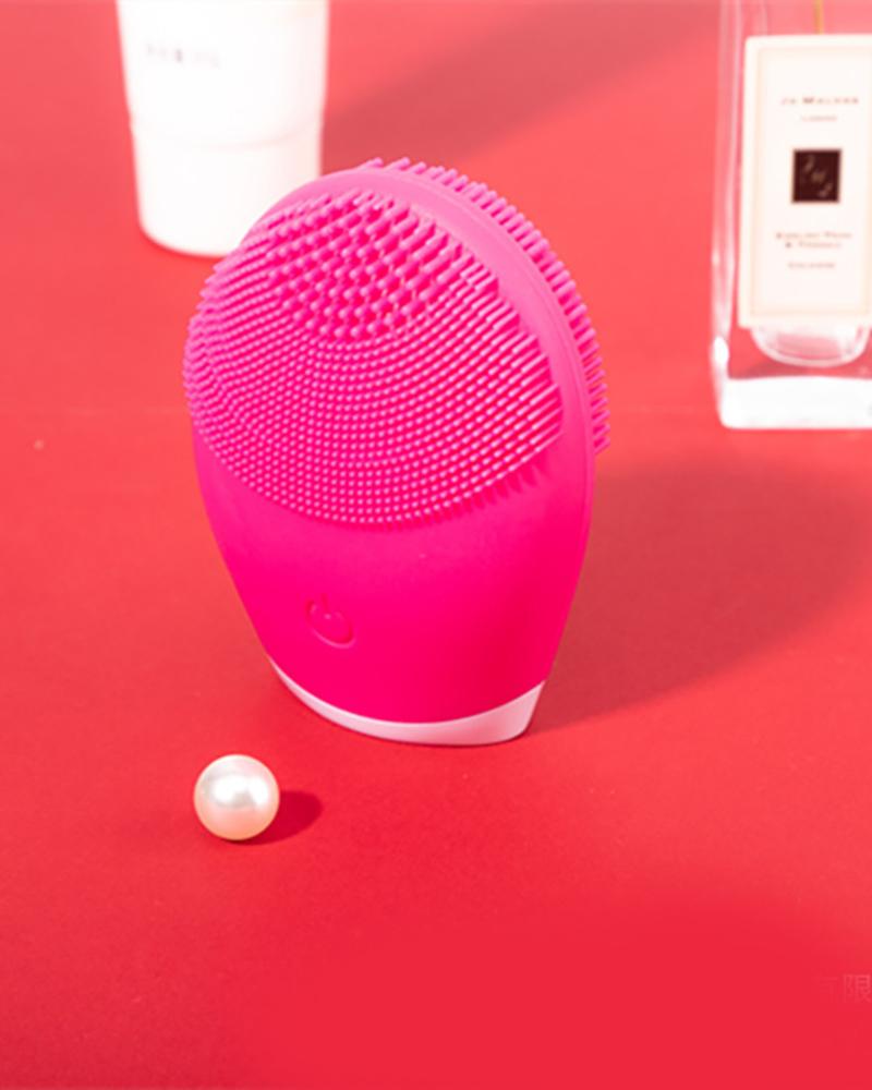 

Silicone Electric Cleansing Brush, Hot pink