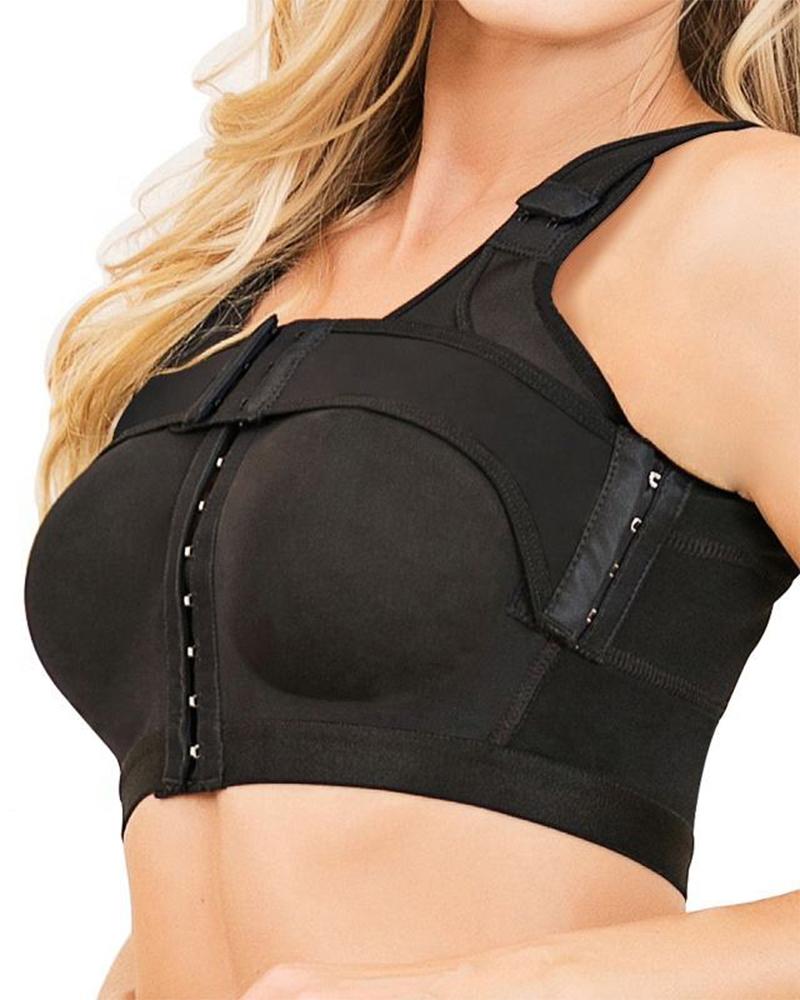 

Hook Front Push Up Bralette, Black